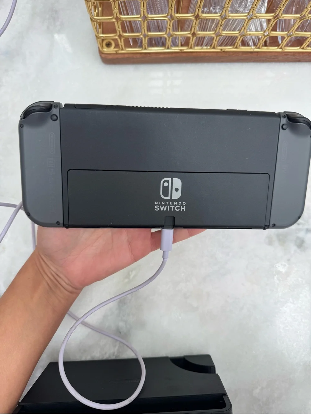 Nintendo Switch OLED Gray Joy-Con Console with Accessories